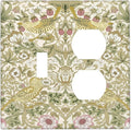 William Morris Vintage Strawberry Bird Botanical Wallplates 1 Toggle 1 Duplex Switch Plate Electrical GFCI Faceplate Decorative Light Switch Covers for Farmhouse Home Decor