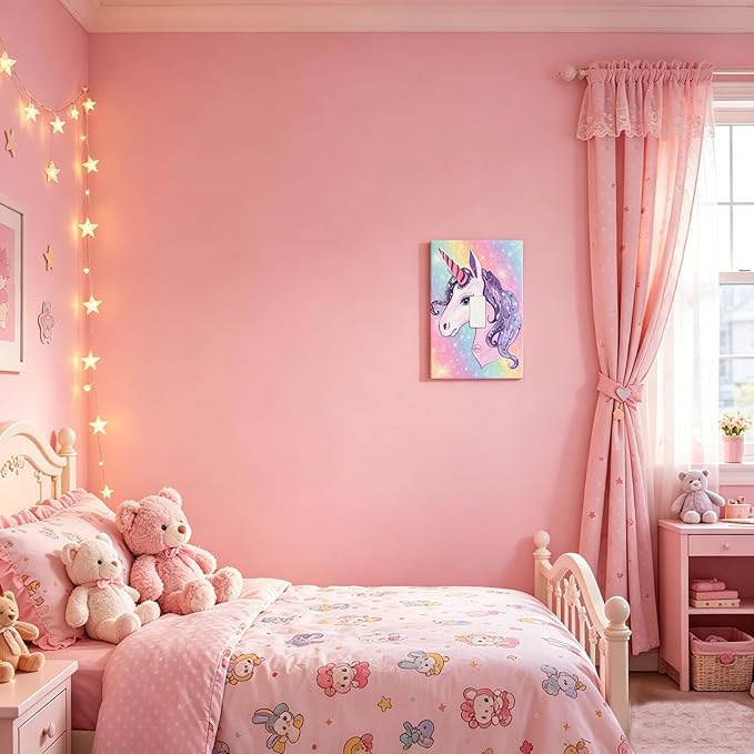 1-Gang Toggle Light Switch Plate, Unicorn Rainbow Printed Wall Plate, Cute Cartoon Decor for Girls Bedroom Nursery Kids Bathroom