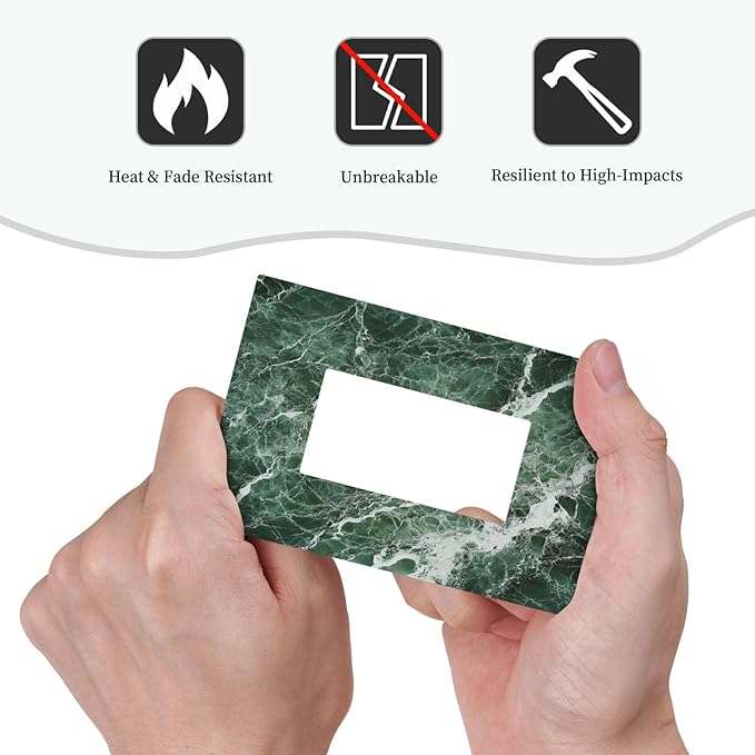 Decorative Outlet Covers Forest Marble Dark Green With White Vein 1 Gang Single Rocker Light Switch Cover Plate Wall Plates Gfci Faceplate For Bathroom Kitchen Decor