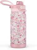 ZULU Powerfill Pro 18oz Kids Stainless Steel Water Bottle with Quick Fill Lid, Triple Wall Vacuum Insulated, Leak Proof Locking Lid, Sip & Chug, Reusable, BPA Free, Dishwasher Safe, Flower Crown