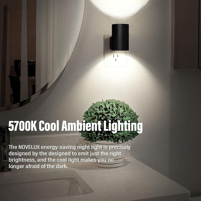 ETL Certified 5700K Night Light Plug in, Modern Night Lights Plug into Wall, Dusk to Dawn Sensor LED Nightlight, Cool White, Adjusted Brightness, Night Light for Kids,Hallway,Stairway, 2 Pack