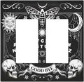 Black Witchy Skeleton Skull Gothic Sun Moon Decorative Outlet Covers 2 Gang Double GFCI Rocker Electrical Wall Panels Light Switch Cover Plate for Bedroom Living Room Decor