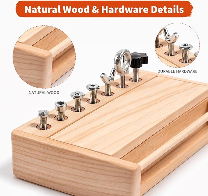 INIFEIDALA Montessori Toys for 3 4 5 Year Old,Montessori Screwdriver Board Set-Lock and Key Toy,Kids Tool Set,Preschool Learning Sensory Activities - Fine Motor Skills - STEM Toys