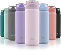 Ello Cooper 40oz Stainless Steel Water Bottle with Straw and Carry Handle, Double Walled and Vacuum Insulated Metal, Leak Proof Locking Lid with Soft Silicone Spout, Reusable, BPA Free, Cashmere Pink