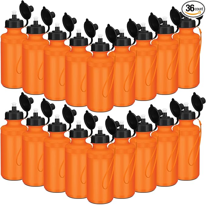 Zubebe 36 Pcs Sports Water Bottles Bulk Squeeze Reusable Bpa-free Plastic Water Bottles End of the Year Gifts Summer Gifts for Students School Travel Hiking Cycling Event Team Gift