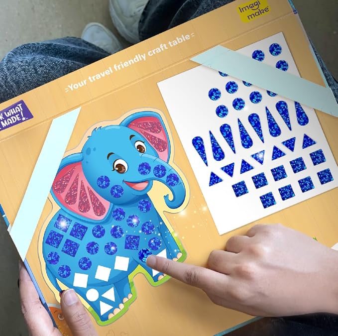 Imagimake Mirror Mosaic Animals & Birds Kids Art Set | DIY Craft Kits | Foil Art Stickers for Girls | Activities for Kids Ages 3-5 | Gifts for Kids 3,4,5,6,7 Year Old | 3 Year Old Boy Gift
