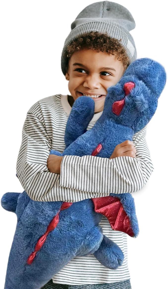 Pterosaur Stuffed Animal with Wings - Cute Soft Dinosaurs Plush Toys Little Flying Dragon Plushies Pillow Doll Christmas Birthday Gifts for Kids Boys Girls (Blue,51.18inch/130cm)