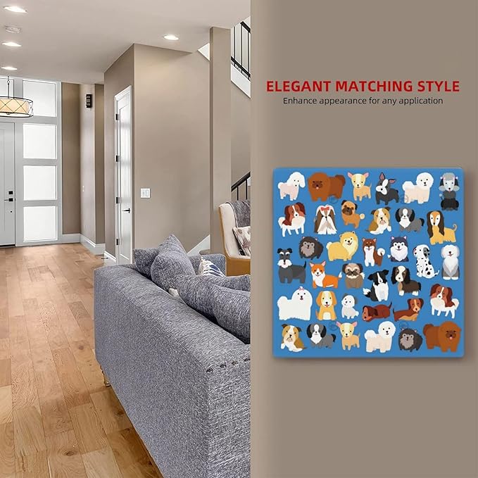 Cute Animal Dogs Puppy Decorative Outlet Cover Double Blank Light Switch Plate Cover Electricity Receptacles Plates For Home Kitchen Living Bedroom 4.6 * 4.5