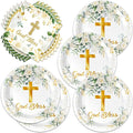 40Pcs God Bless Party Decorations Tableware Supplies 20 Plates and 20 Napkins for God Bless Baptism Party Decoration Serve 20 Guests