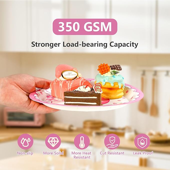 96 Pcs Pink Kitten 6th Birthday Decorations Pink Cat Plates and Napkins Disposable Tableware Set Cute Cartoon 6th Birthday Decoration for 6 Years Old Girl Cat Theme Birthdays Party Supplies Serves 24