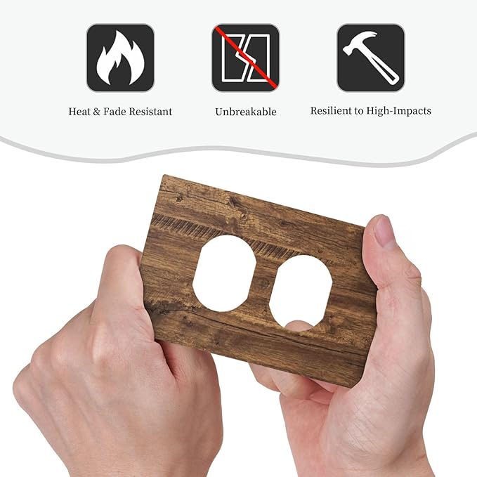 Rustic Old Wood Brown Crack Tree Tumor Print Outlet Covers 1 Gang Duplex Light Switch Cover Decorative Switch Plates Electrical Receptacle Faceplate Wall Plate for Farmhouse Home Decor