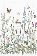 Decorative Light Switch Cover Rustic Wildflowers Butterfly Colorful Floral 1 Gang Single Toggle Device Electrical Faceplate Switchplates Decorator Outlet Wall Plate For Bed Room Home