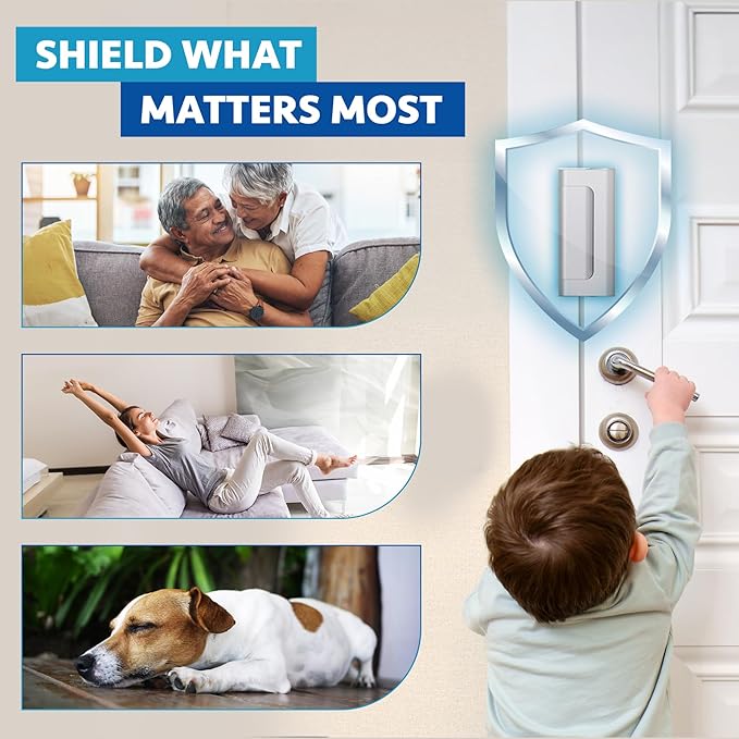 Dwell+Good Door Reinforcement Lock (2-Pack) - DIY Nickel Home Security Door Lock for Front Door - Security Locks for Doors Inside | Child Proof Door Lock for Kids Safety - Withstand 800 LB of Force
