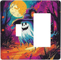 Outlet Covers Ghost Colorful Forest Moon Dead Tree 1 Toggle 1 Rocker Combination Decorative Wall Plate Electrical Switch Plates Light Switch Cover Plate For Nursery Kids Room Decor