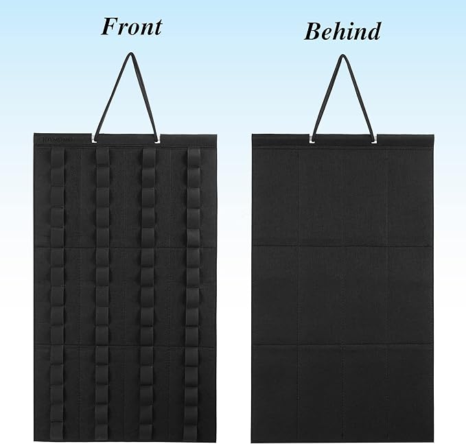 Hanging Storage Organizer for Toy Cars Felt Display Case Hold Up 60 Toy Cars (Without Accessories)(Black)