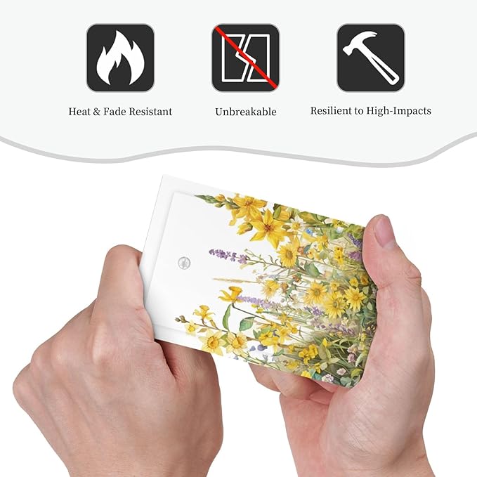 Wildflowers Sunflower Lavender Daisy Floral Light Switch Cover Plate 1 Gang No Device Blank Electrical Wall Plates Faceplate Decorative Switch Plate Covers for Bedroom Living Room Decor