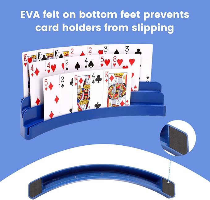 Three-Layer Design Playing Cards Holders，Playing Card Holder for Kids Adults Hands Free Card Holder for Family Card Game Nights Poker Parties