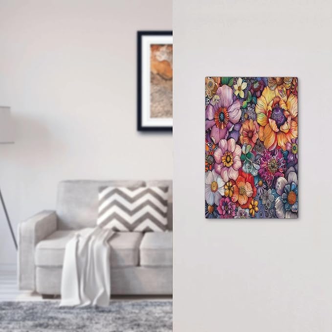 Light Switch Cover Plate Colorful Bohemian Flowers Vintage Boho Floral 1 Gang No Device Blank Electrical Wall Plates Faceplate Decorative Switch Plate for Bed Room living Room Decor