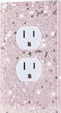 Pink Glitter Outlet Covers - Sparkling Wall Plate 5.1"x3.15", Home Decor, Single Duplex