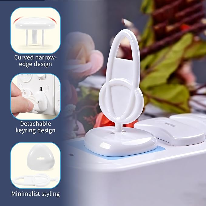 Baby Safety Plug Covers - 32 Pcs Child Electrical Plugs Proofing Socket Protector Cover with 4 Keys for Us Home Wall Power Outlets 3-Prong/2-Prong