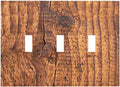 Brown Wood Grain Rustic Natural Burl Print Decorative Switch Plates 3 Gang Wall Plate Triple Toggle Light Switch Cover Faceplate Electrical Wall Panels for Farmhouse Home Decor