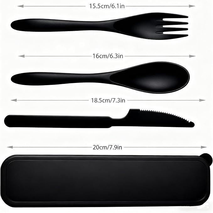 Reusable Travel Utensils Set with Case,2 Sets Wheat Straw Portable Knife Fork Spoons Tableware, Eco-Friendly BPA Free Cutlery for Kids Adults Picnic Camping Essentials