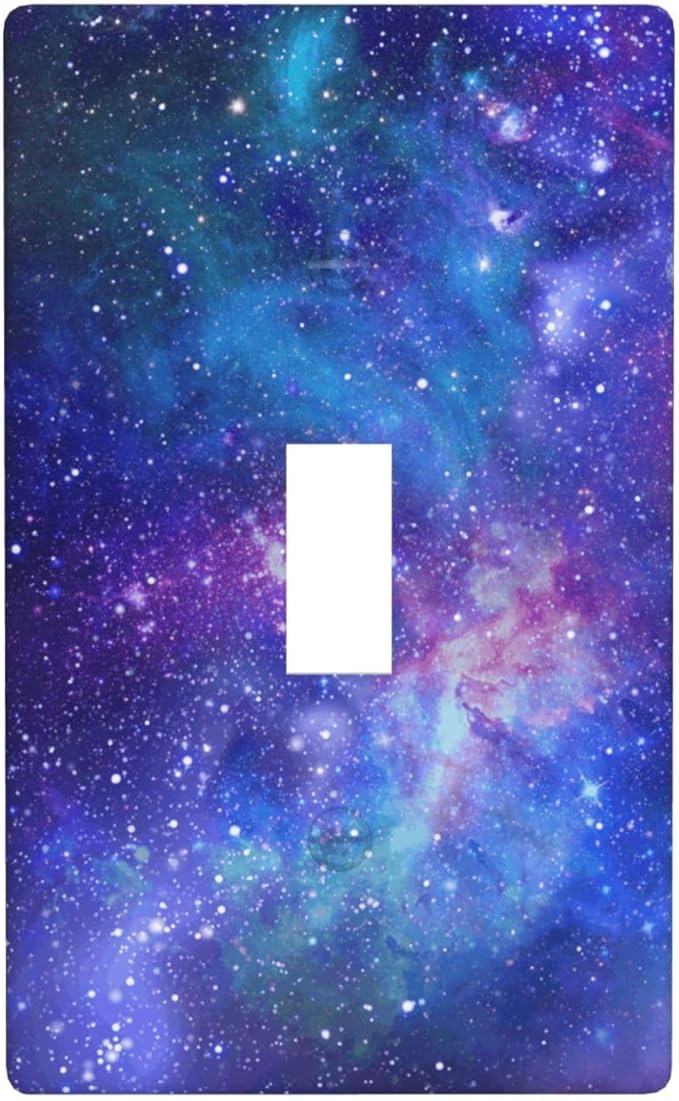 Space Galaxy Light Switch Cover Plates Decorative Single Toggle Wall Plate, 1 Gang Lightswitch Cover