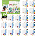 ESRICH 18 Set Mini Acrylic Paint Kit, Minis Stretched Canvas with Easel, Acrylic Paint Strips, Palettes, Painting Brushes, Mini Canvas and Easel Set for Kids Artists Beginner, Gifts