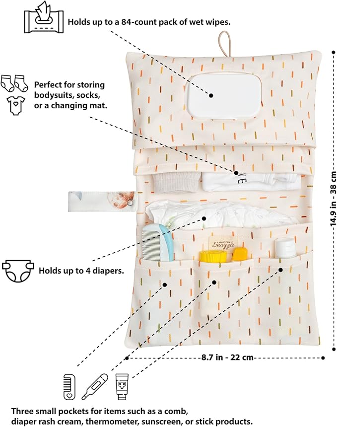 Baby Diaper Bag Organizer, Portable Baby Essentials Storage Pouch for Parents and Caregivers, Organizer Insert for Stroller and Handbag, Machine Washable (Space)