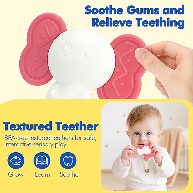 URMYWO 10 Pcs High Contrast Black and White Baby Toys for Newborn, Tummy Time Mirror, Rattle, Teether, Visual Stimulation Learning Cards, Sensory Toys for 0-6 Months, Baby Boy Girl Gift