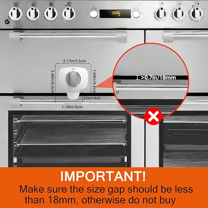 2-Pack Oven Lock Child Safety, Baby Proof Oven Lock with Heat-Resistant 3M Adhesive, No Drill Oven Door Lock for Toddler & Pet, Ideal for Oven Baby Proofing & Kitchen Child Proofing (White)