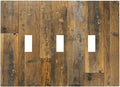 Brown Wood Vintage Rustic Old Board Decorative Switch Plates 3 Gang Wall Plate Triple Toggle Light Switch Cover Faceplate Electrical Wall Panels for Farmhouse Home Decor