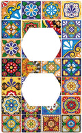 Talavera Mexican Tiles Outlet Covers Decorative Electrical Outlets Duplex Outlet 1-Gang Wall Plate Receptacle Wall Outlet Cover