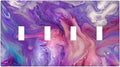 Liquid Marble Modern Abstract Texture Abstract Purple Paint Wall Art Light Switch Covers Quad Toggle 4 Gang Wall Plate Decorative Switch Plates Electrical Faceplate for Office Living Room Decor
