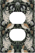 Outlet Covers William Morris Vintage Floral Plants And Birds 1 Gang Duplex Light Switch Cover Electrical Receptacle Faceplate Wall Plate Decorative Switch Plates for Bedroom Home Decor