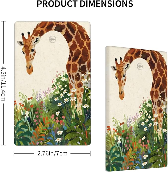 Giraffe No Device Blank Wall Plate Decorative 1 Gang Light Switch Covers Electrical Switchplate Home Decorate Faceplat for Bathroom Bedroom Kitchen Room 4.5 x 2.76 Inch