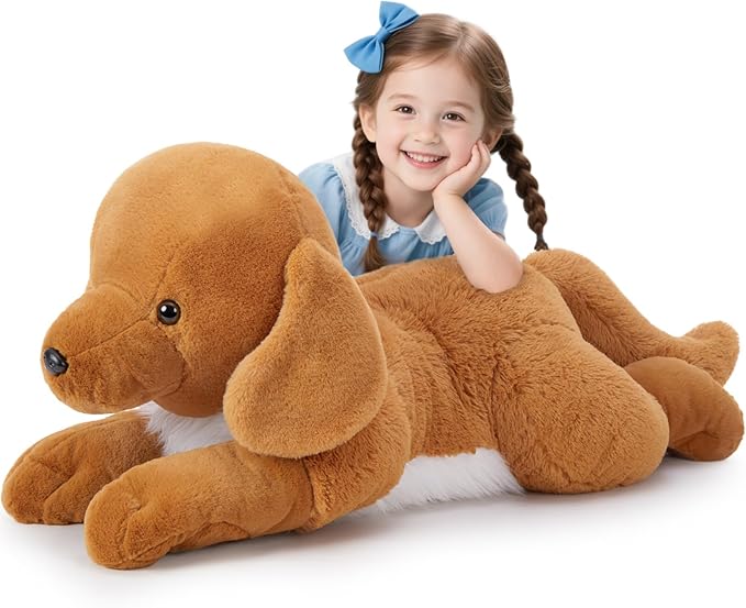 Tezituor 31.5" Large Golden Retriever Stuffed Animal,Giant Stuffed Dog Cuddly Dog Plush Pillow, Realistic Puppy Plushies for Kids Birthday