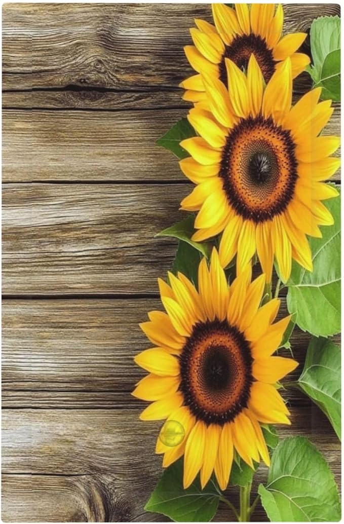 Light Switch Cover Plate Sunflowers Rustic Wood 1 Gang No Device Blank Electrical Wall Plates Faceplate Decorative Switch Plate For Farmhouse Cabin Decor