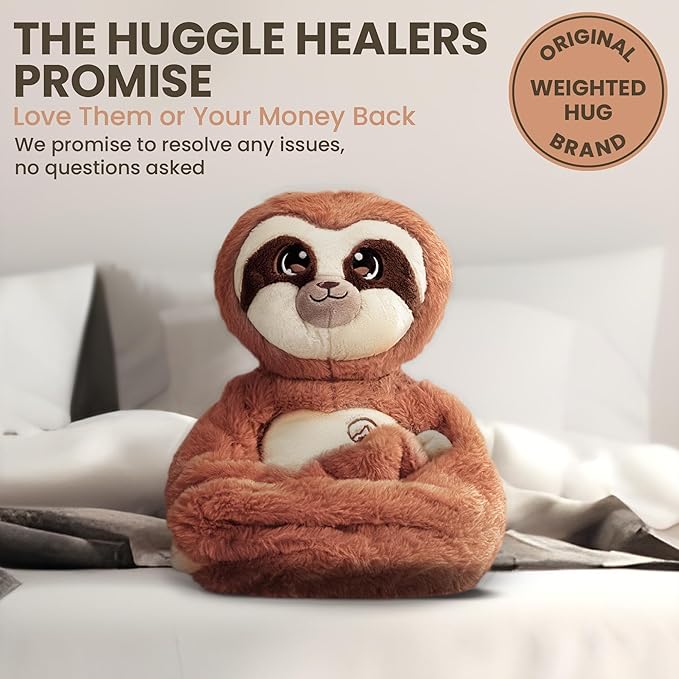 Huggle Healers Weighted Stuffed Animals for Adults, Teens and Kids - 36 Inch Long Plush Arms for Hugs - 4.5lb Sloth Stuffed Animal Plushies - Kigi Sloth