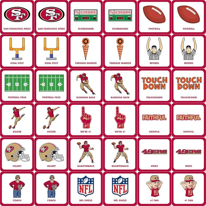 MasterPieces Officially Licensed NFL San Francisco 49ers Picture Matching Card Game for Kids and Families