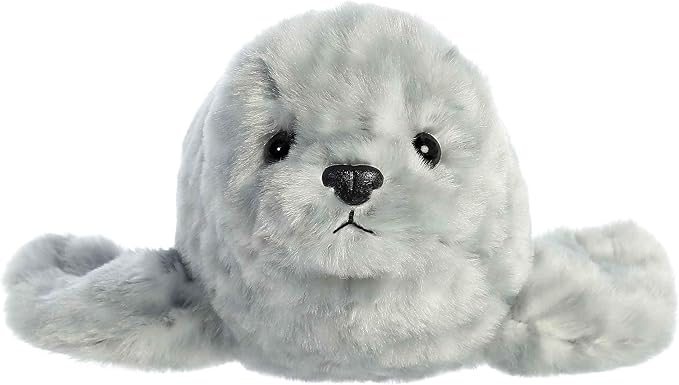 Aurora® Adorable Mini Flopsie™ Harbor Seal Stuffed Animal - Mini Companions Ready for Playful Adventures - for Kids All Ages, Toddlers, Adults, and Families - Gray 8 Inches