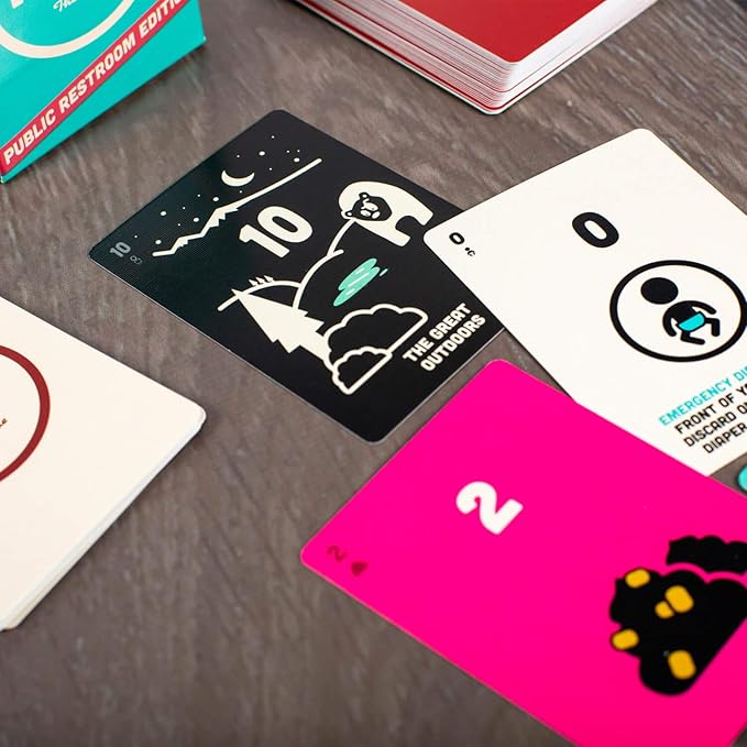 Breaking Games Poop The Game - Hilarious and Family-Friendly Card Game for Kids Ages 6 and Up - Perfect for Game Night and Parties - 2-5 Players (Public Restroom Edition)