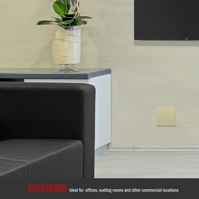 ENERLITES Screwless Double Blank Wall Plate, Child Safe Two Gang Blank Device Outlet Cover, Standard Size, 2-Gang 4.68" x 4.73", Polycarbonate Thermoplastic, UL Listed, SI8802-I, Glossy, Ivory