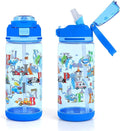 decalsweet Kids Water Bottle 20oz Durable Leak-Proof Plastic Water Cup for Kids Toddlers,With Straw Handle and Pop-Up Spout Cover,Safe for School Sports Daycare Travel & Camp