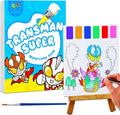 JUNQIU Water Color Paint Sets for Kids, Paint With Water Books for Kids Ages 4-8, Pocket Watercolor Painting Book, Arts and Crafts Kit for Girls Boys Coloring with Brush