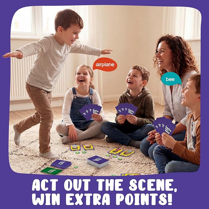 Faces & Feelings Go Fish Card Game Social Emotional Learning Activities for Kids Ages 6+,Learn to Identify Various Moods, Cartoon Faces Emotions Social Skills Games for Home, Therapy & Classroom Use