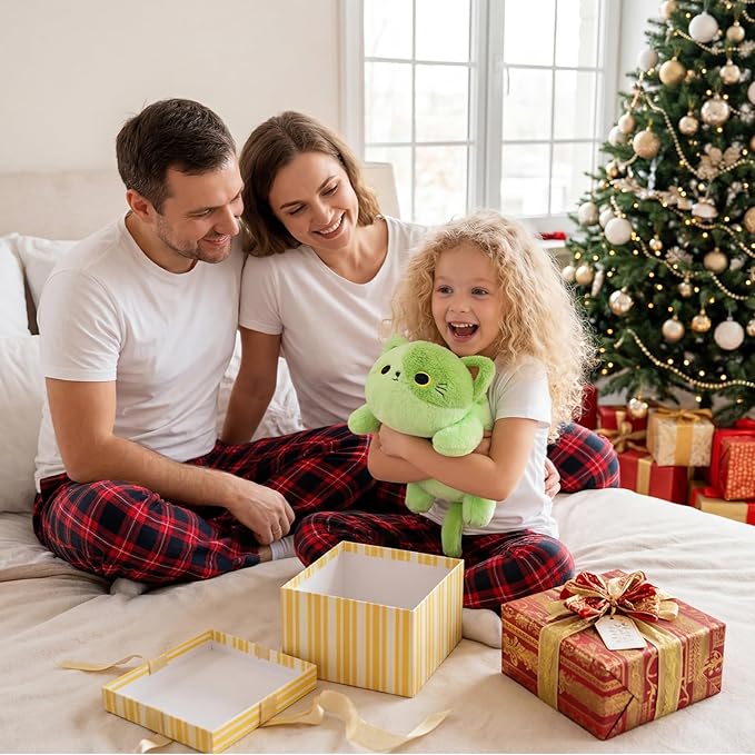 Weighted Avocado Cat Plush,Weighted Cat Stuffed Animal for Kids,Cute Cats Weighted Plushies Soft Avocado Pillow Birthdays Gifts for Kids Boys Girls