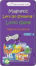 The Purple Cow- Let's Go Shopping Game- Magnetic Travel Game. Great for Travel and on-The-go. Lotto Game for Boys and Girl Ages 3+. Learning Activity.
