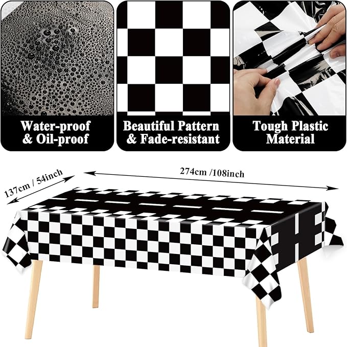 Two Fast Birthday Party Supplies Serves 24 Race Car 2nd Party Paper Plates Napkins Set Racing Car Tablecloth Tableware Kit for Two Years Old Party Baby Shower Decorations Favors for Boys, Serve 24
