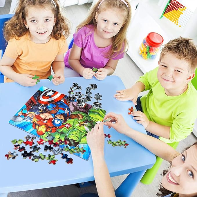 LELEMON Puzzles for Kids Ages 4-6,100 Piece Puzzles for Kids Ages 4-8 in a Metal Box, Childrens Educational Jigsaw Puzzles 100 Piece Puzzle Games Puzzle Toys for Girls and Boys